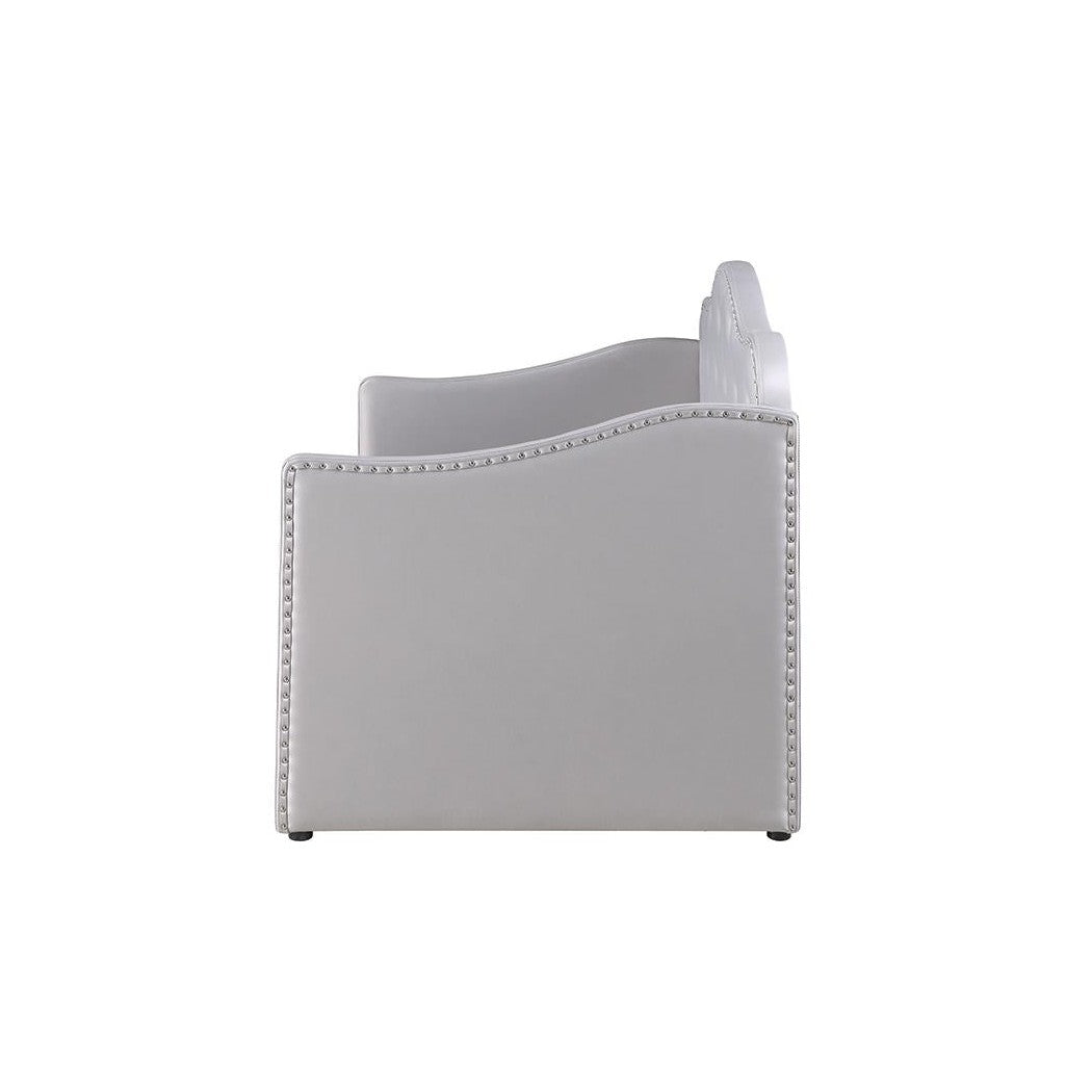 Elmore Upholstered Twin Daybed with Trundle Pearlescent Grey 300629