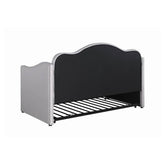 Elmore Upholstered Twin Daybed with Trundle Pearlescent Grey 300629