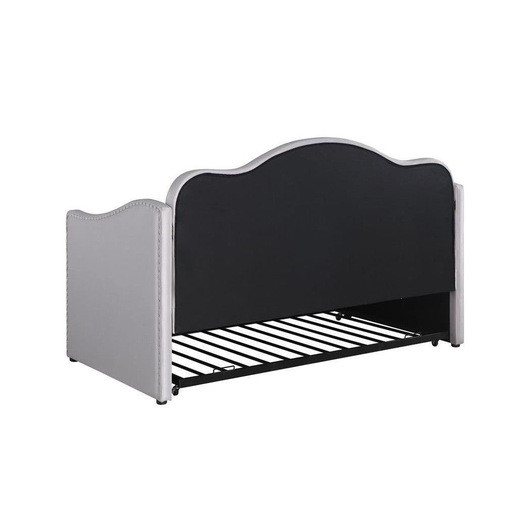 Elmore Upholstered Twin Daybed with Trundle Pearlescent Grey 300629