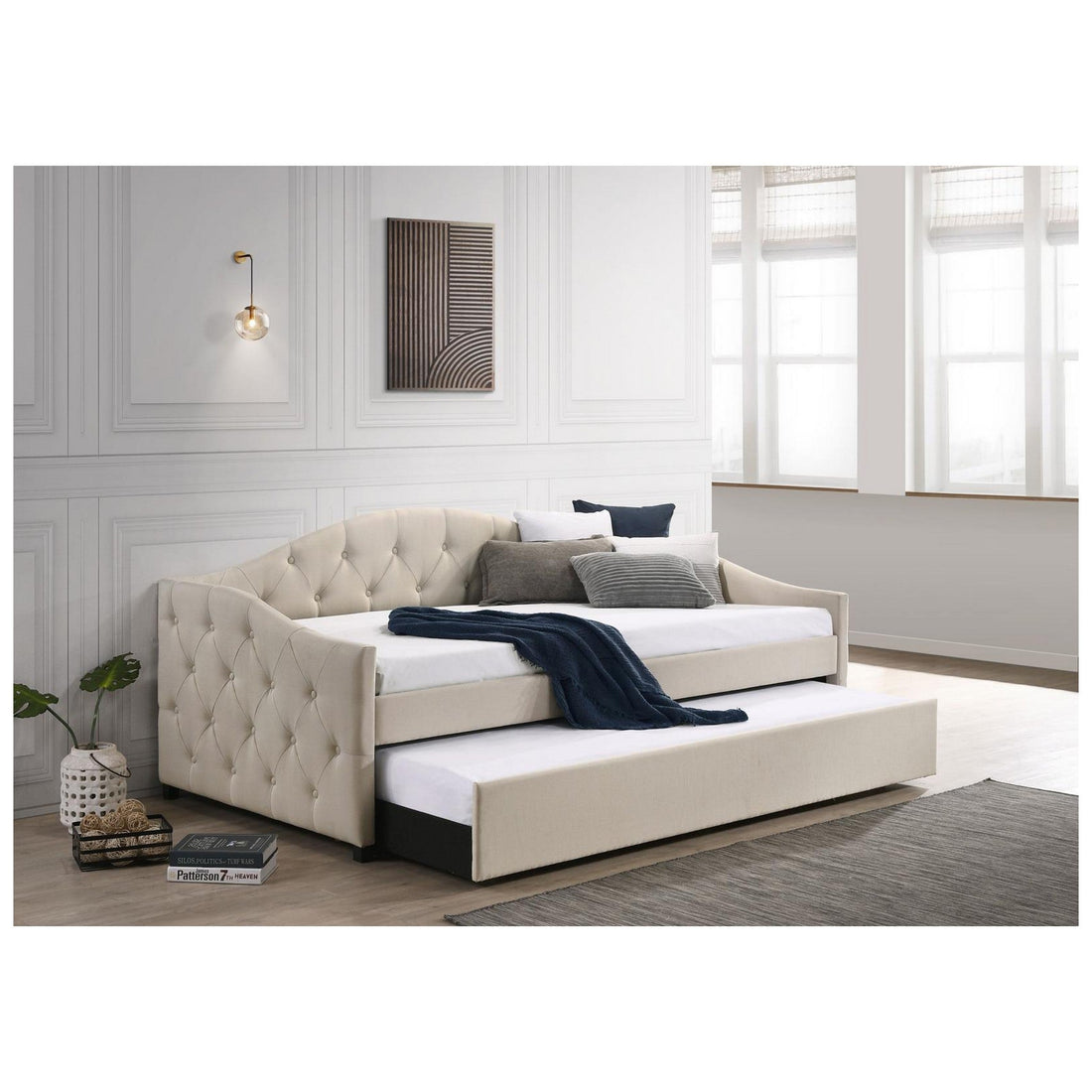 Sadie Upholstered Twin Daybed with Trundle 300639