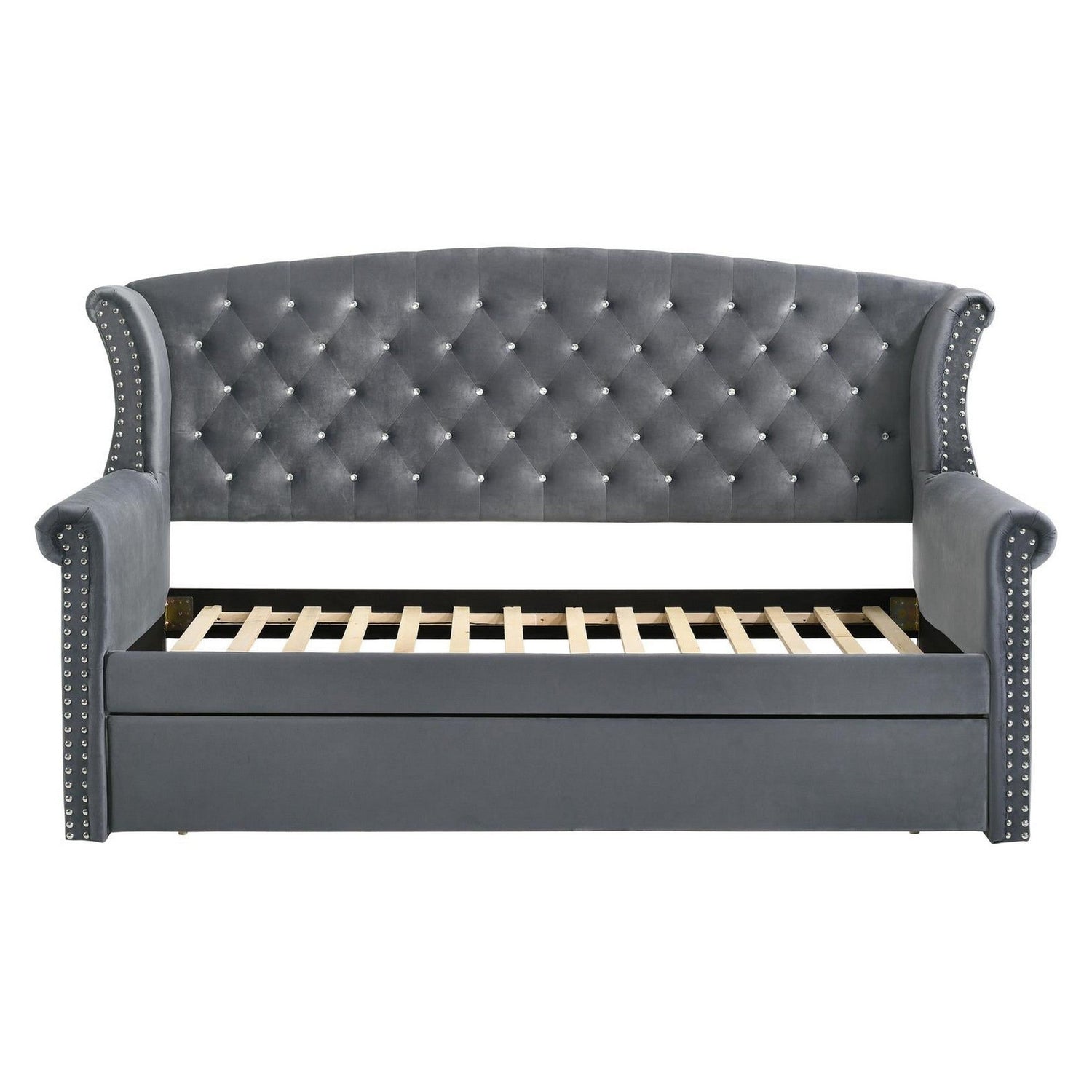 Scarlett Upholstered Tufted Twin Daybed with Trundle 300641
