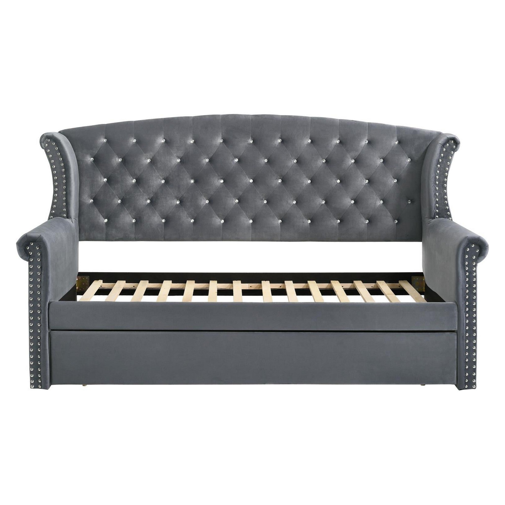 Scarlett Upholstered Tufted Twin Daybed with Trundle 300641