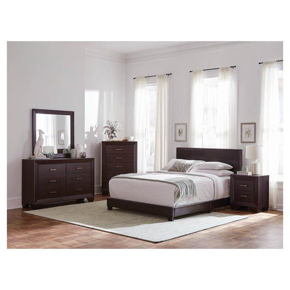 Dorian Upholstered Eastern King Bed Brown 300762KE