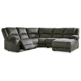 Benlocke 5-Piece Reclining Sectional with Chaise Ash-30402S10
