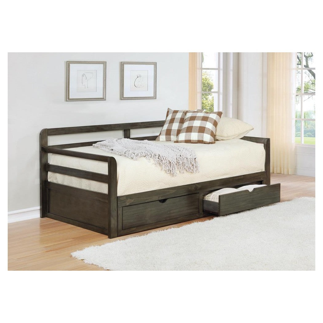 Sorrento 2-drawer Twin Daybed with Extension Trundle Grey 305706