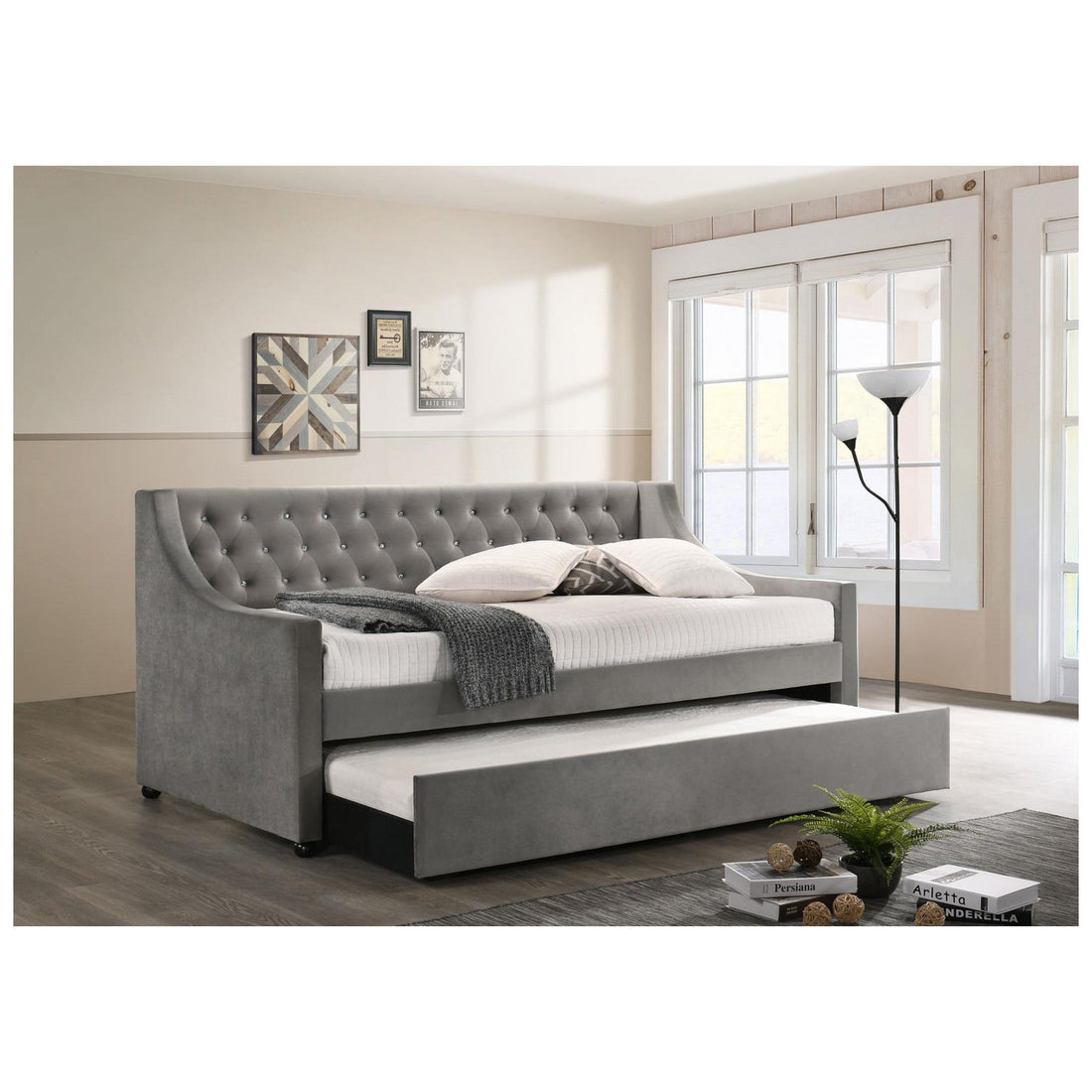 Chatsboro Twin Upholstered Daybed with Trundle Grey 305883