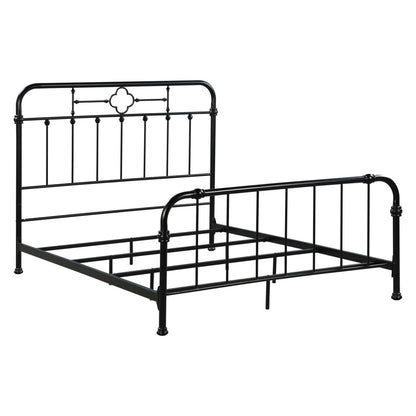 Packlan Eastern King Metal Panel Bed Matte Black 305946KE
