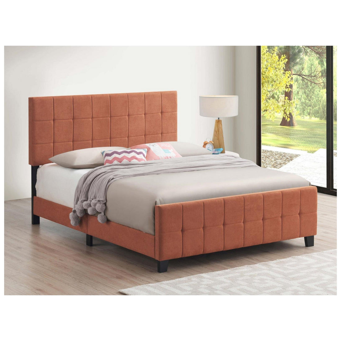 Fairfield Eastern King Upholstered Panel Bed Orange 305951KE