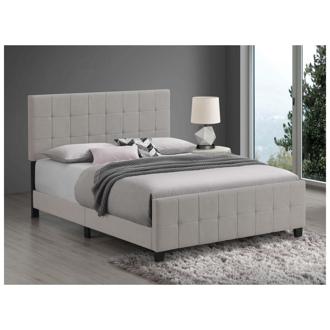 Fairfield Queen Upholstered Panel Bed Beige 305952Q