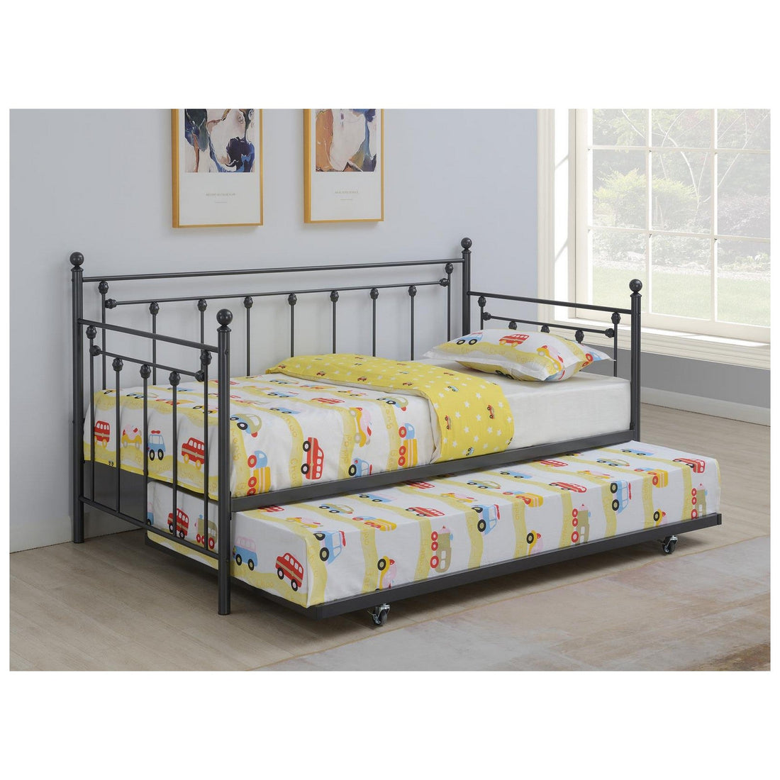 Nocus Spindle Metal Twin Daybed with Trundle 306057