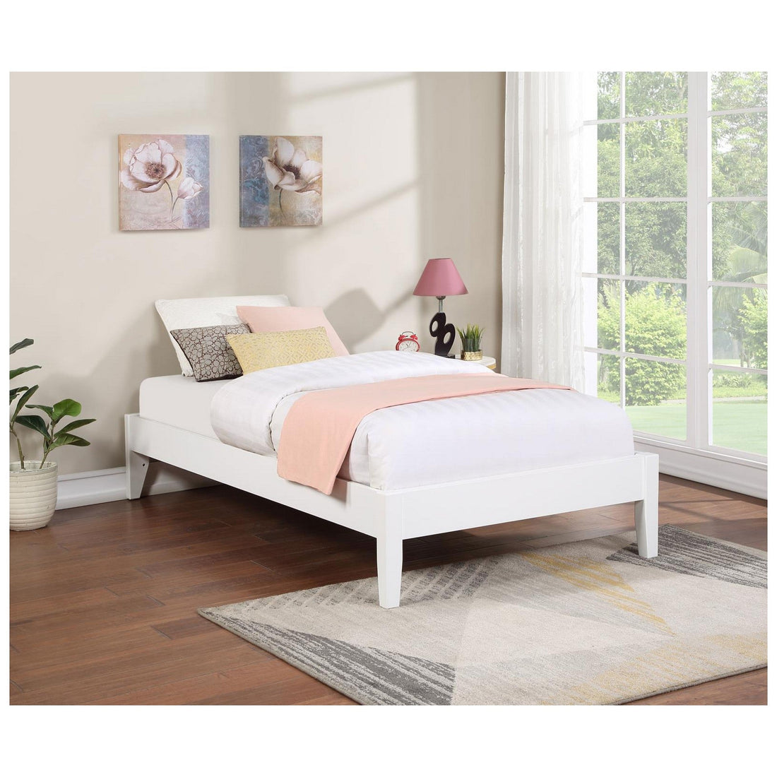 Hounslow Platform Twin Bed White 306128T