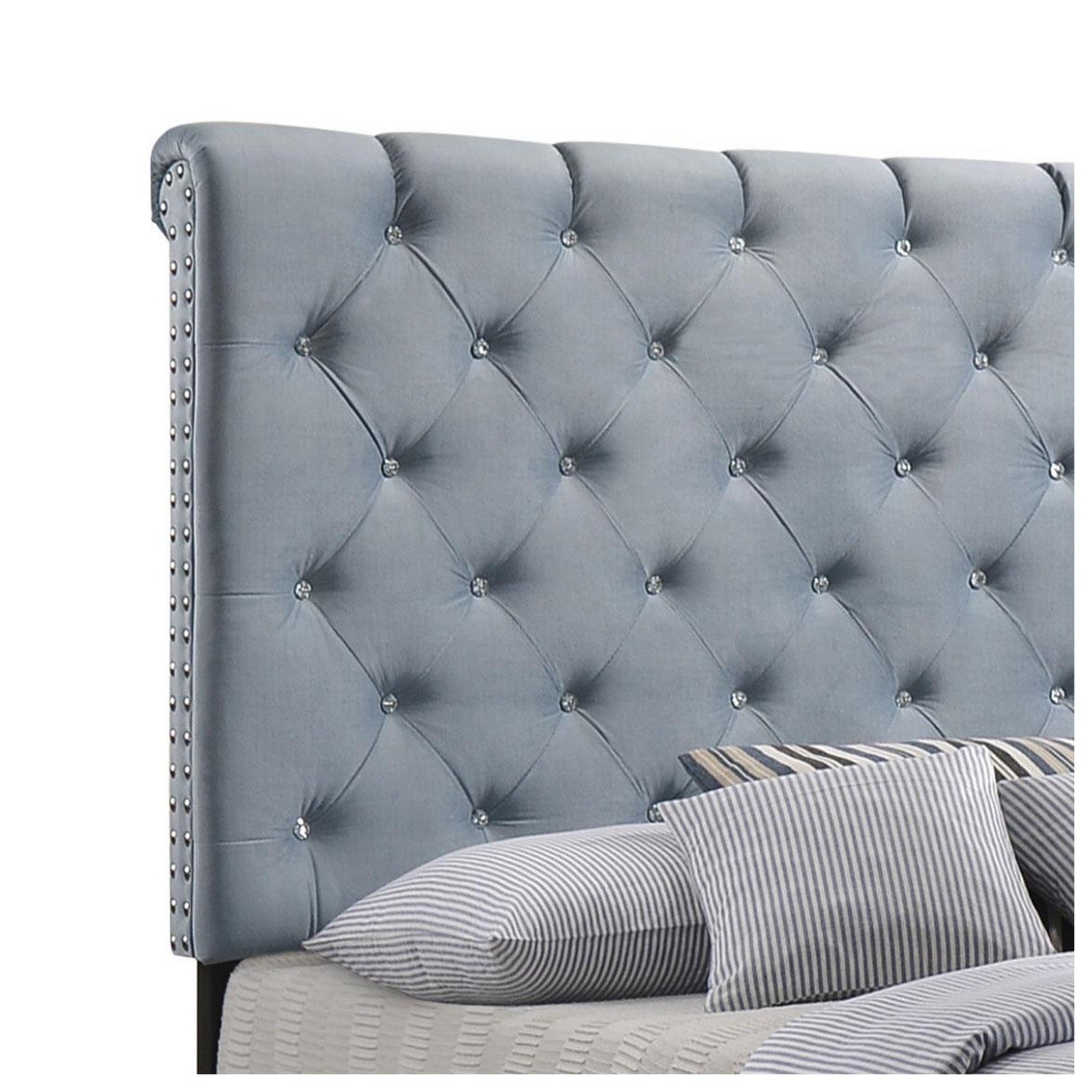 Warner Eastern King Upholstered Bed Slate Blue 310041KE