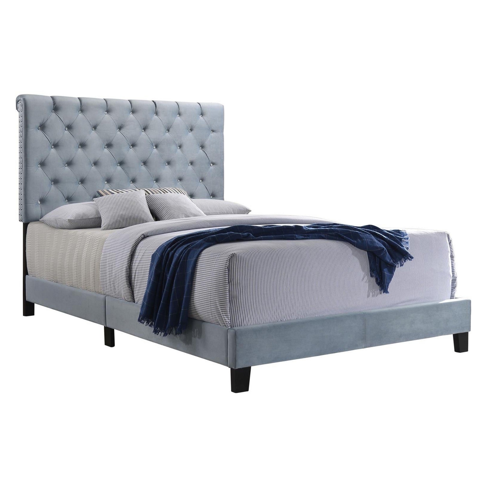 Warner Queen Upholstered Bed Slate Blue 310041Q