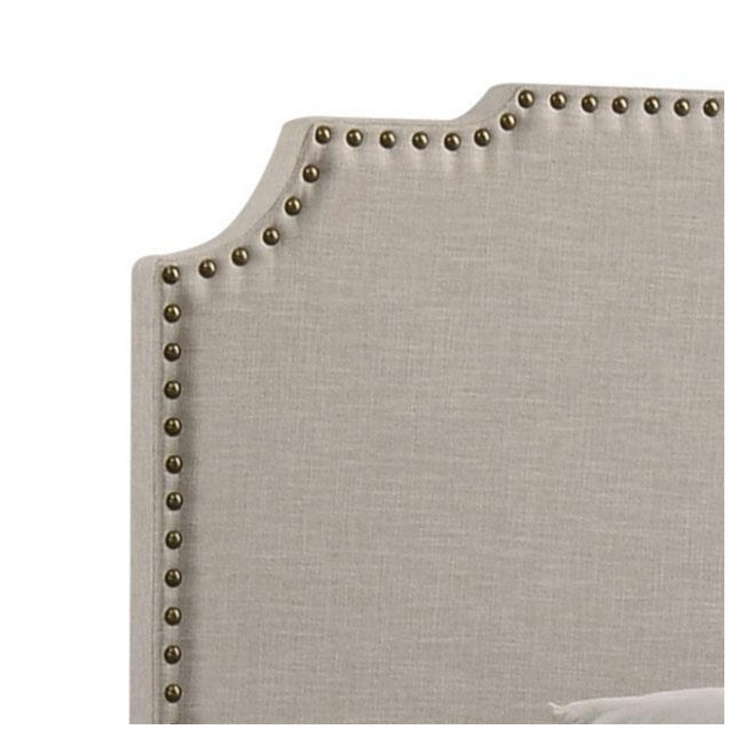 Tamarac Upholstered Nailhead Queen Bed Beige 310061Q