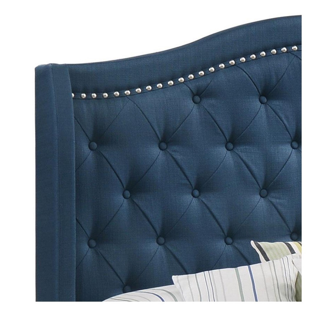 Sonoma Eastern King Camel Headboard with Nailhead Trim Bed Blue 310071KE