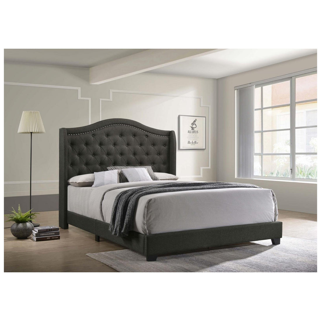 Sonoma Camel Back Queen Bed Grey 310072Q