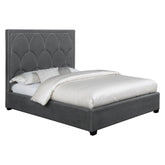 Bowfield Upholstered Bed with Nailhead Trim Charcoal 315900Q