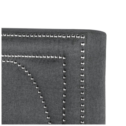 Bowfield Upholstered Bed with Nailhead Trim Charcoal 315900Q