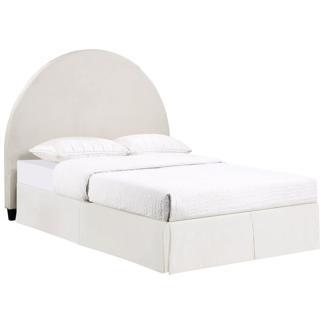 June Upholstered Arched Queen/Full Headboard Ivory 315926QF