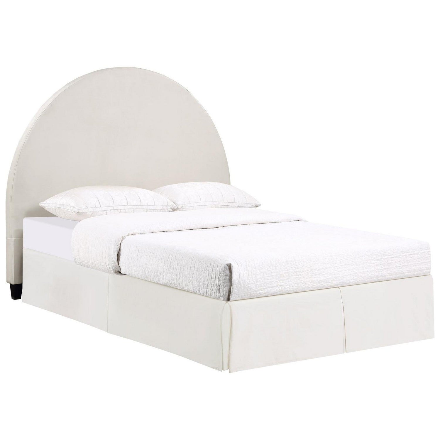 June Upholstered Arched Queen/Full Headboard Ivory 315926QF