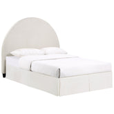 June Upholstered Arched Queen/Full Headboard Ivory 315926QF