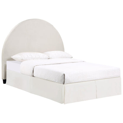 June Upholstered Arched Queen/Full Headboard Ivory 315926QF