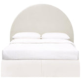 June Upholstered Arched Queen/Full Headboard Ivory 315926QF