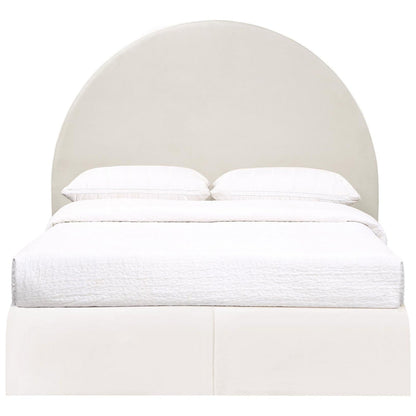June Upholstered Arched Queen/Full Headboard Ivory 315926QF