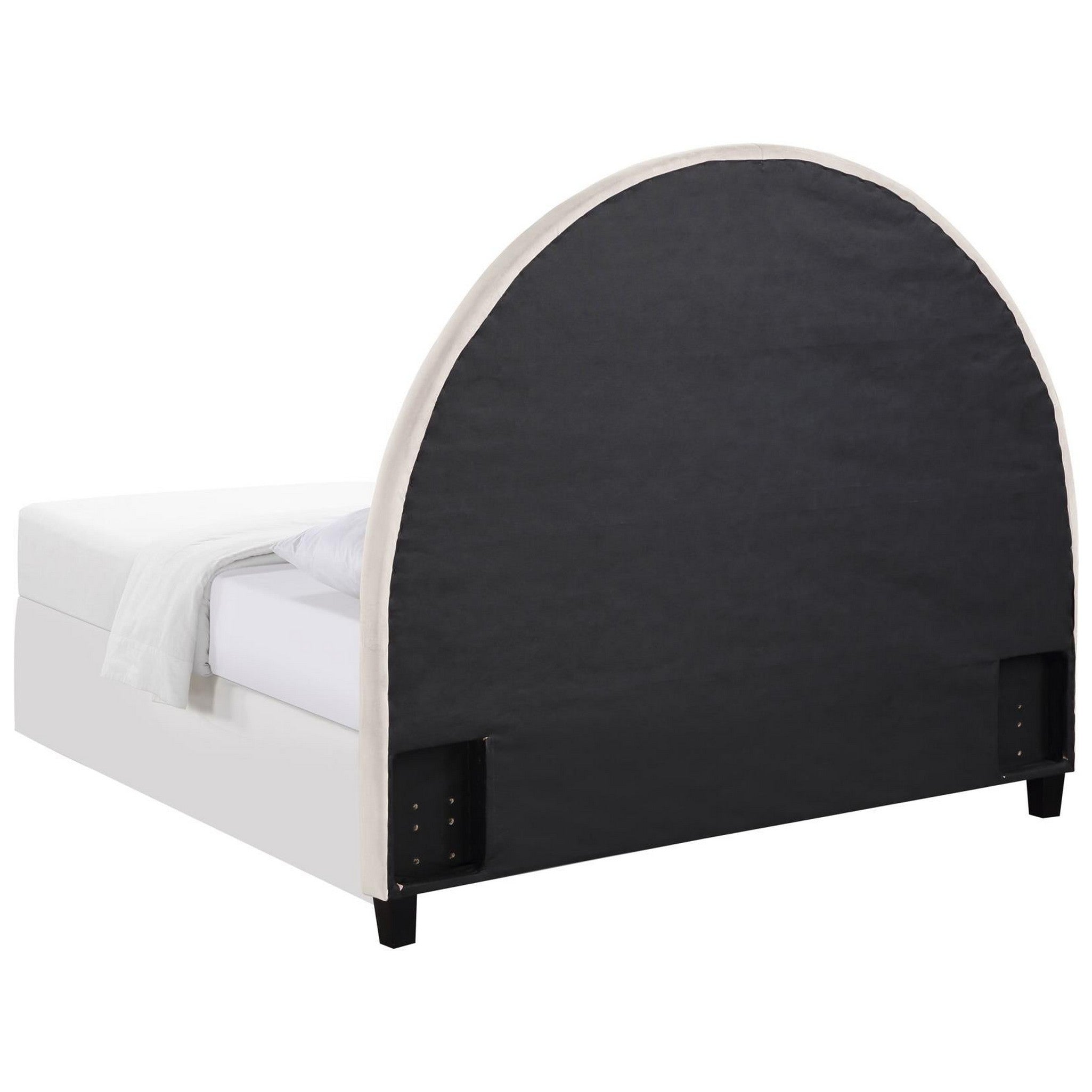 June Upholstered Arched Queen/Full Headboard Ivory 315926QF