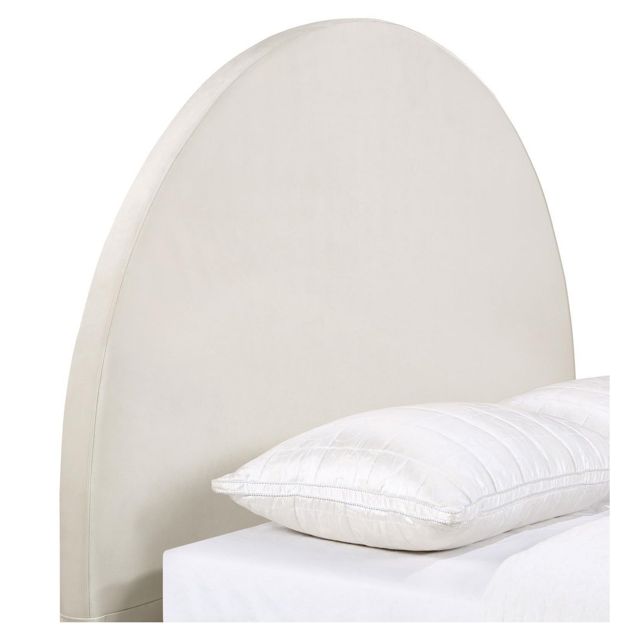 June Upholstered Arched Queen/Full Headboard Ivory 315926QF