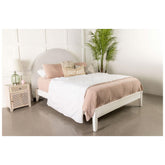June Upholstered Arched Queen/Full Headboard Ivory 315926QF