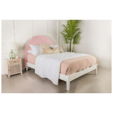 June Upholstered Arched Queen/Full Headboard Blush 315927QF