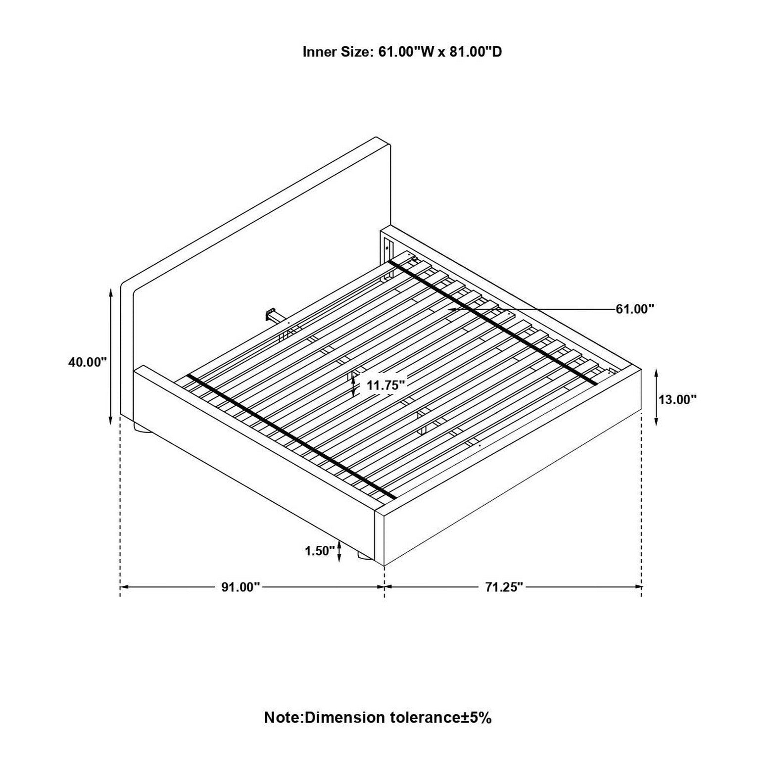 Gregory Upholstered Platform Bed Graphite 316020Q