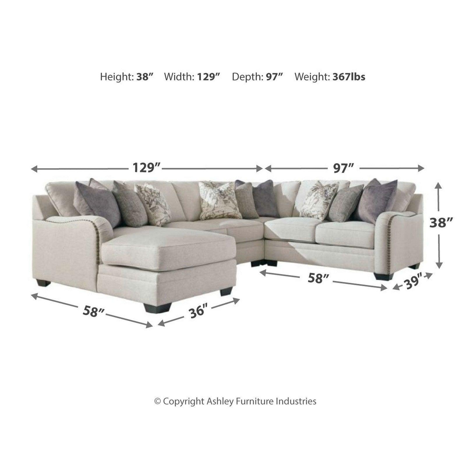 Dellara 4-Piece Sectional with Chaise Ash-32101S5