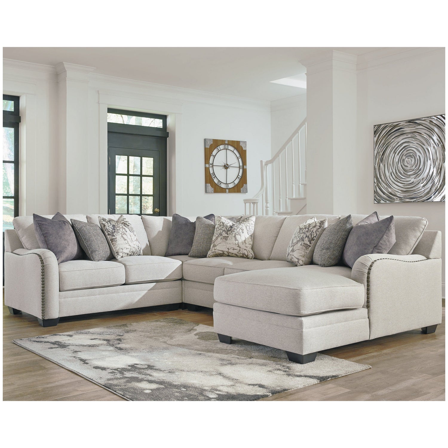 Dellara 4-Piece Sectional with Ottoman Ash-32101U2