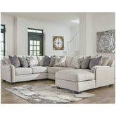 Dellara 4-Piece Sectional with Ottoman Ash-32101U2