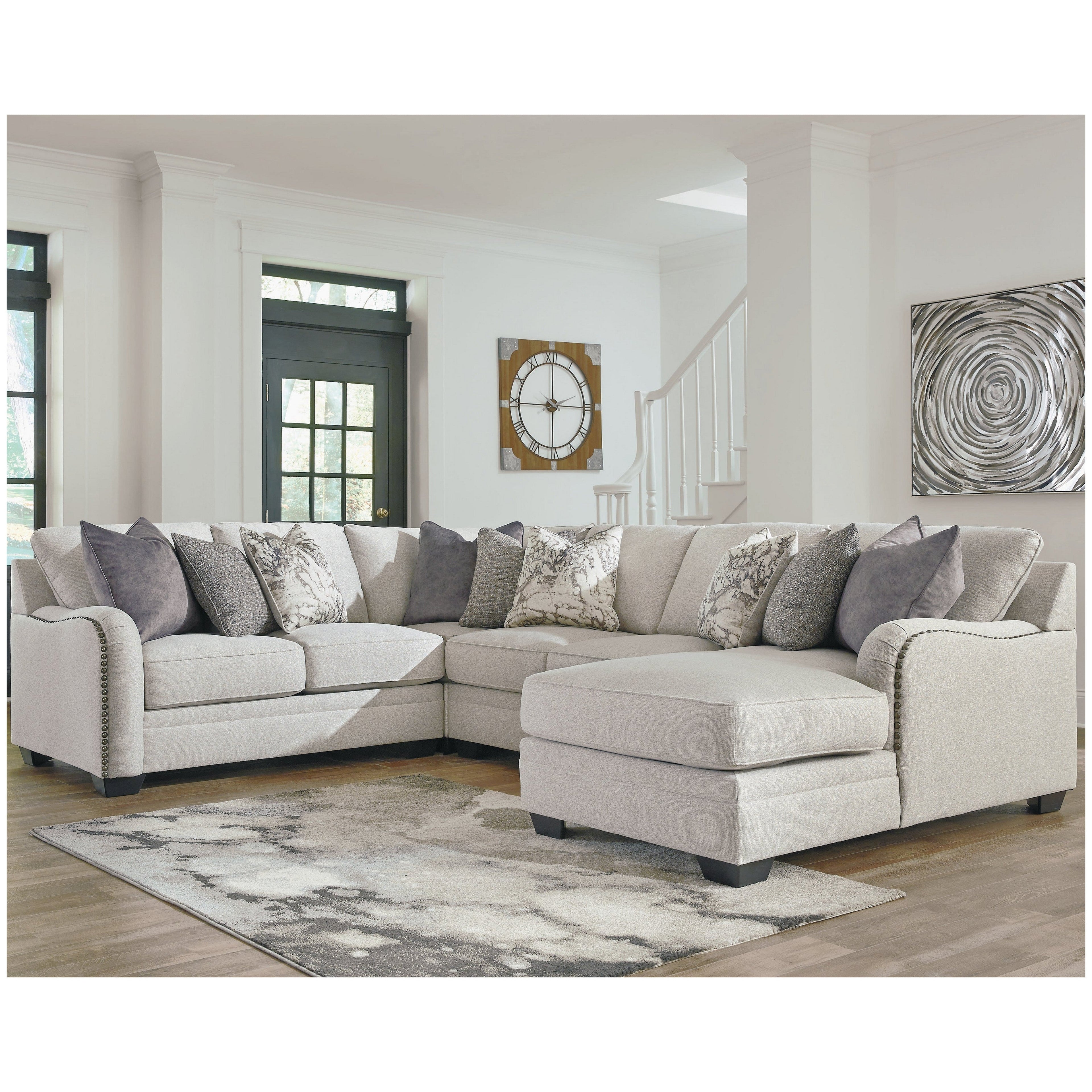 Dellara 4-Piece Sectional with Ottoman Ash-32101U2