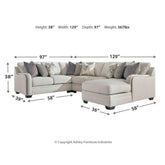 Dellara 4-Piece Sectional with Chaise Ash-32101S6