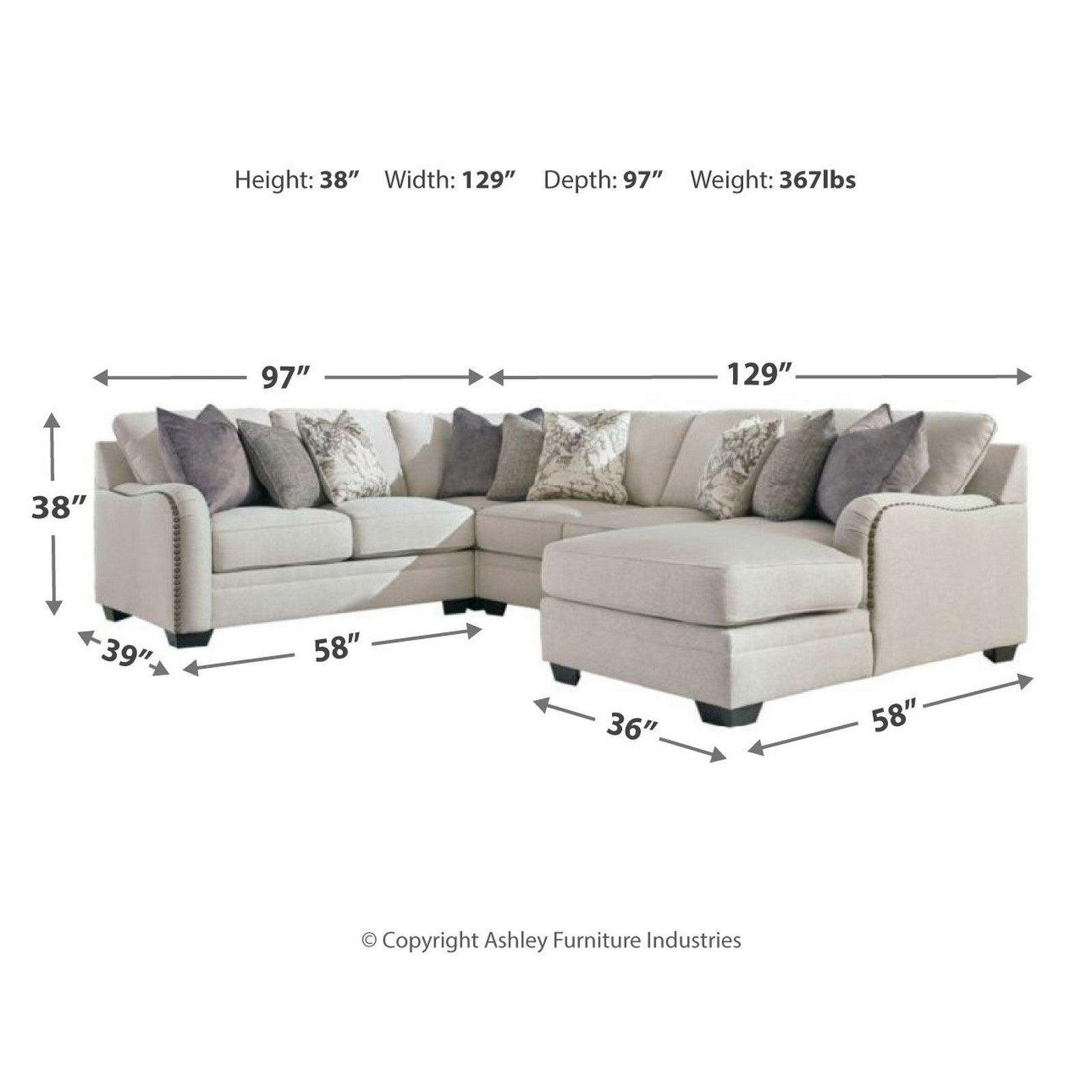Dellara 4-Piece Sectional with Chaise Ash-32101S6