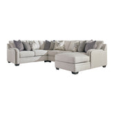 Dellara 4-Piece Sectional with Ottoman Ash-32101U2