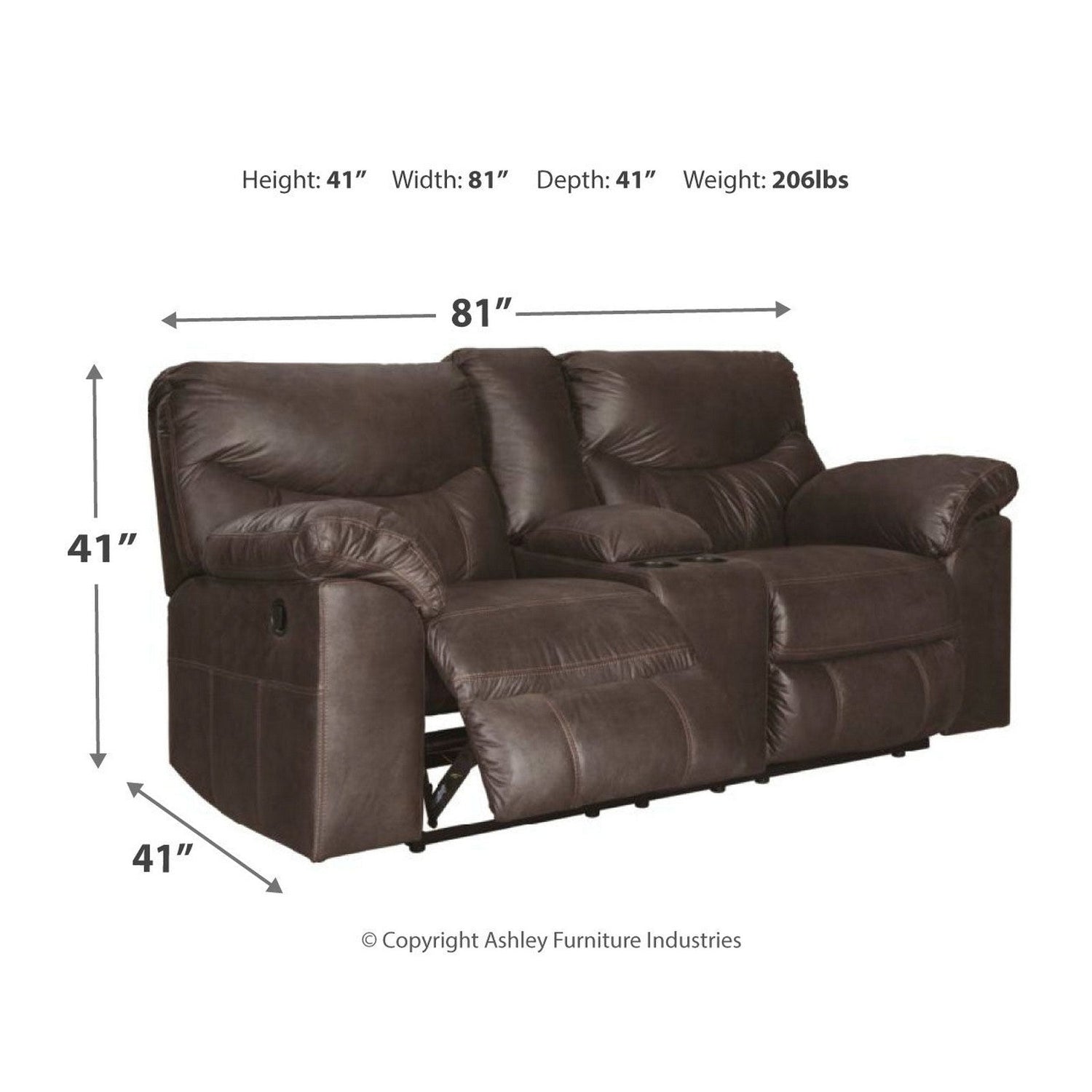 Boxberg Reclining Loveseat with Console