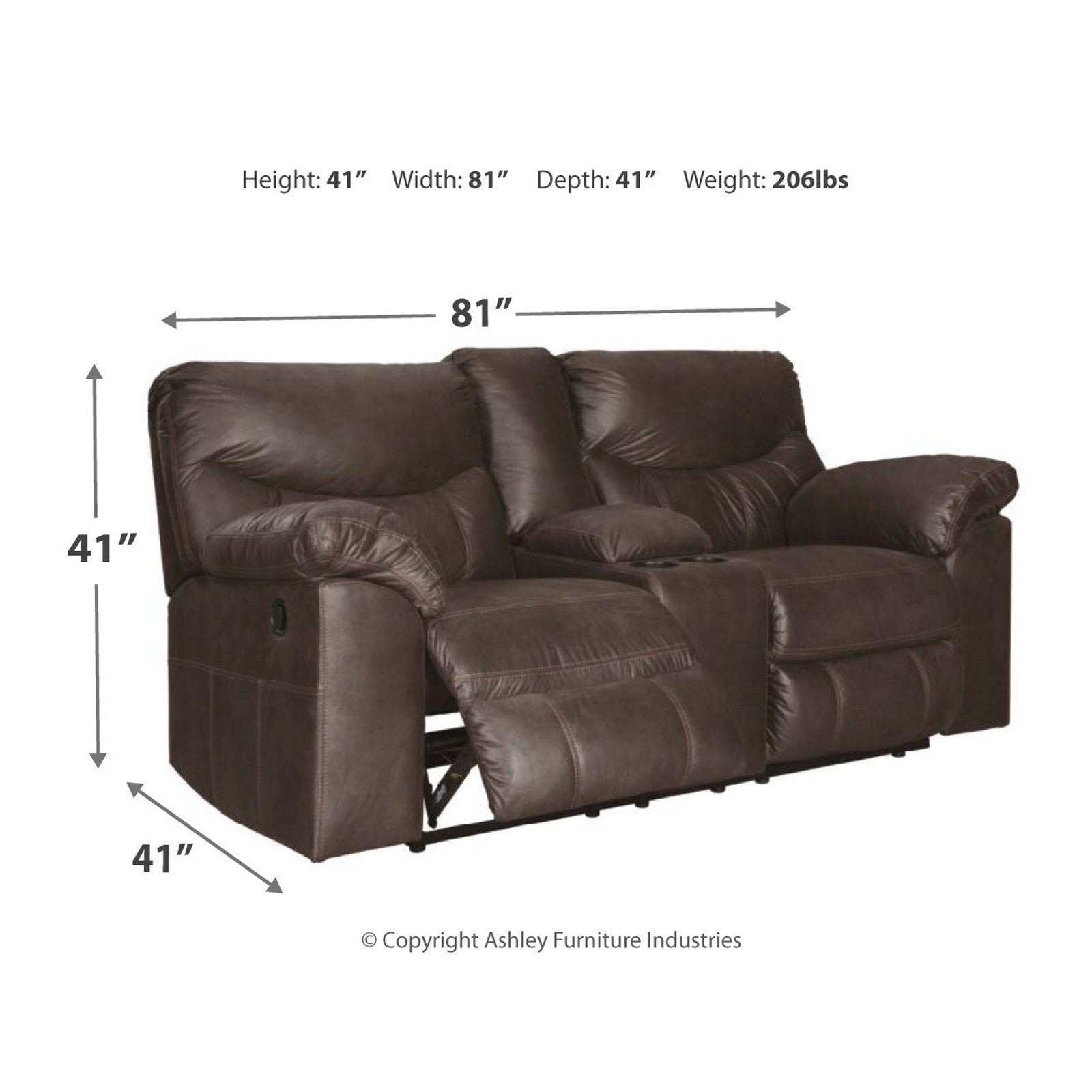 Boxberg Reclining Loveseat with Console