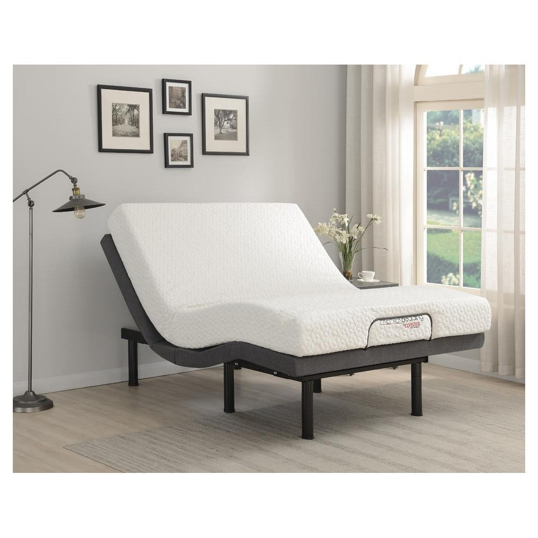 Clara Full Adjustable Bed Base Grey and Black 350131F