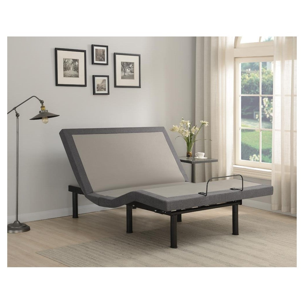 Clara Full Adjustable Bed Base Grey and Black 350131F