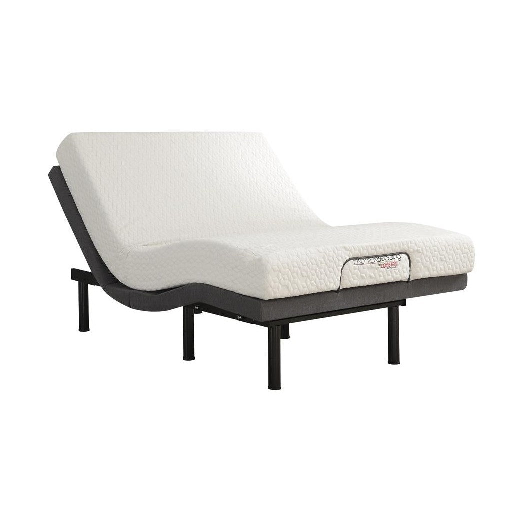 Negan Eastern King Adjustable Bed Base Grey and Black 350132KE