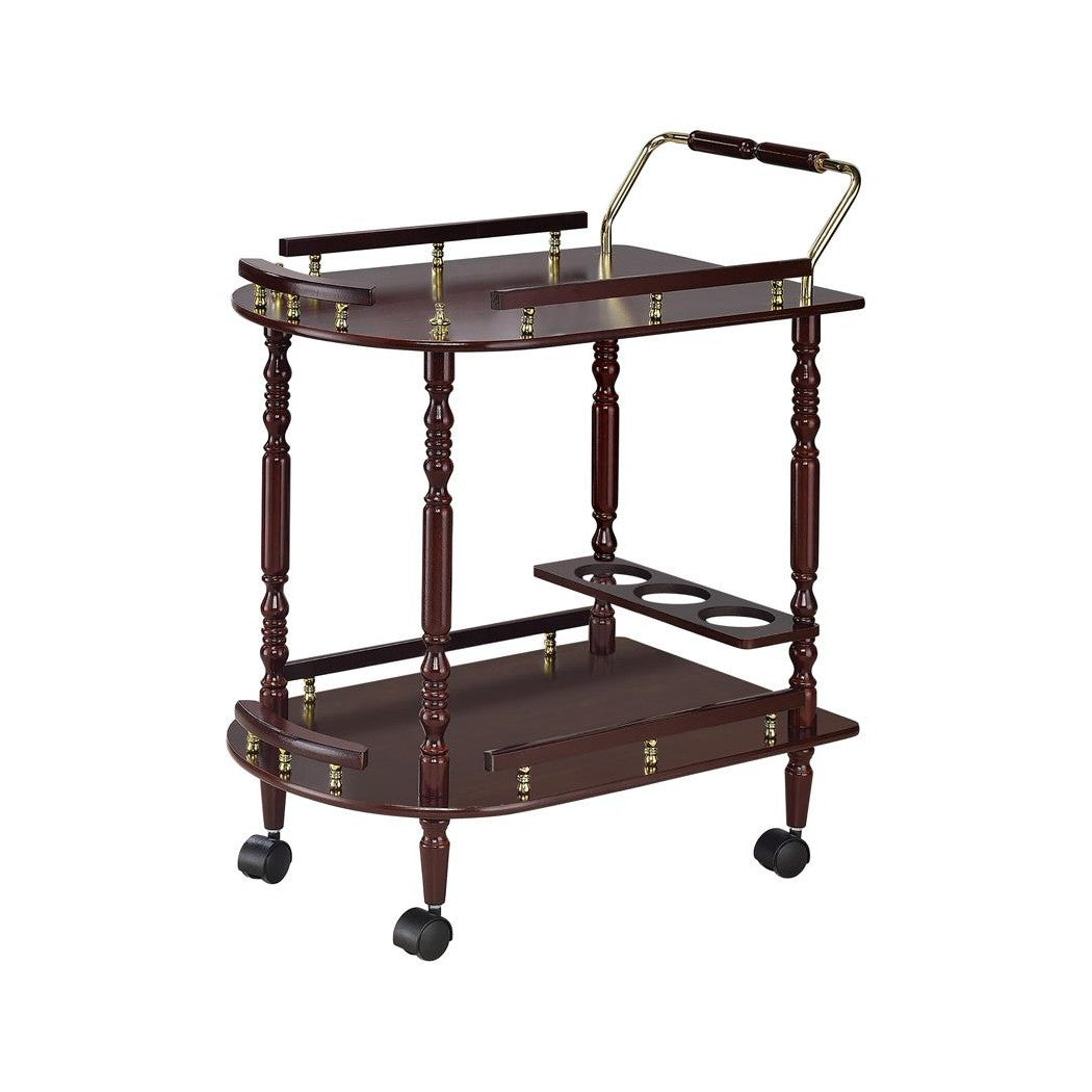 Palmer 2-tier Serving Cart Merlot and Brass 3512