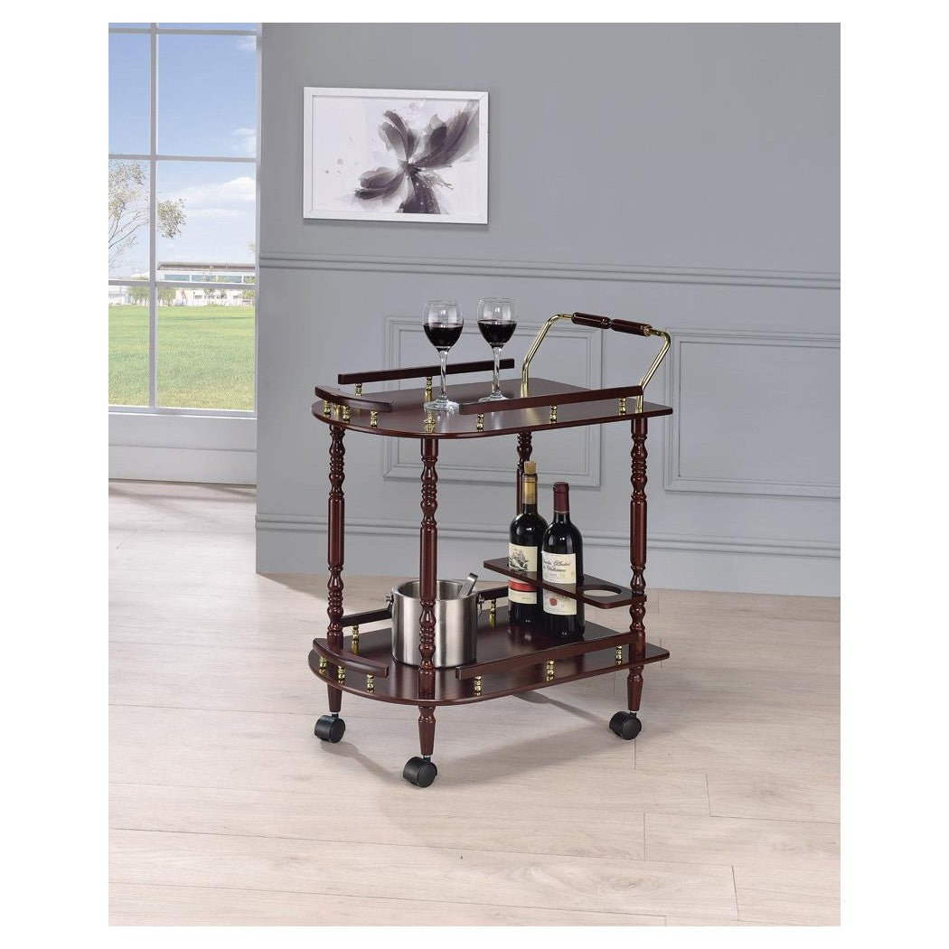 Palmer 2-tier Serving Cart Merlot and Brass 3512