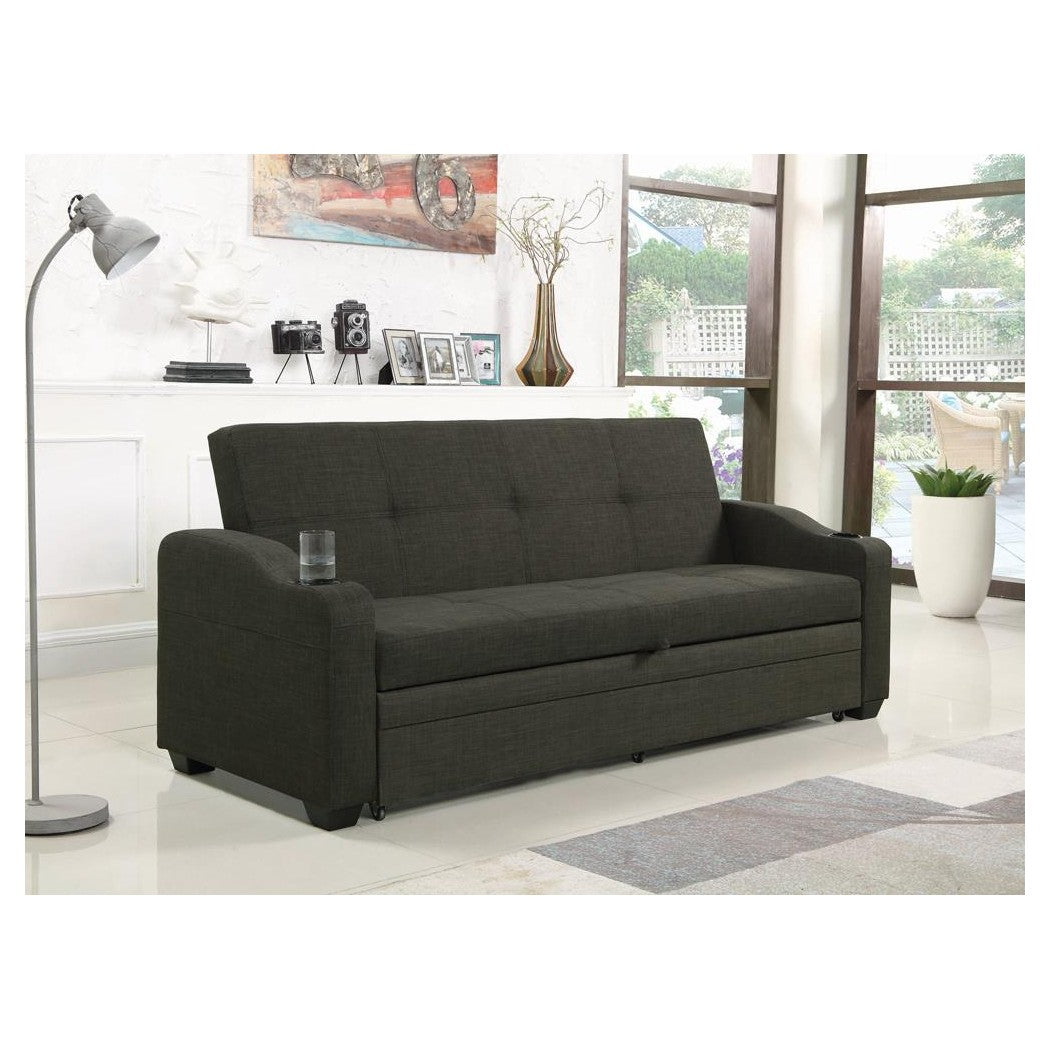 Miller Upholstered Sleeper Sofa Bed Charcoal Grey 360063