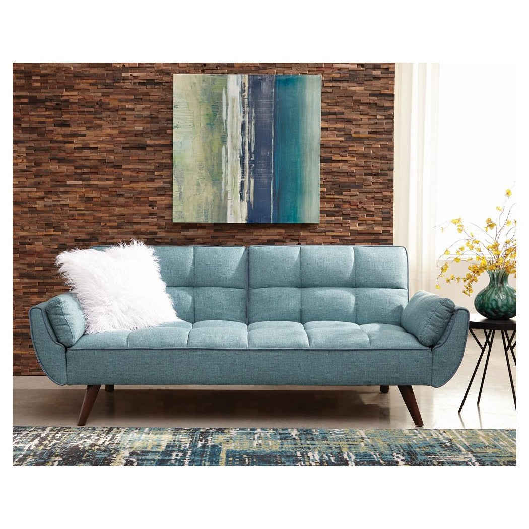 Caufield Biscuit-tufted Sofa Bed Turquoise Blue 360097