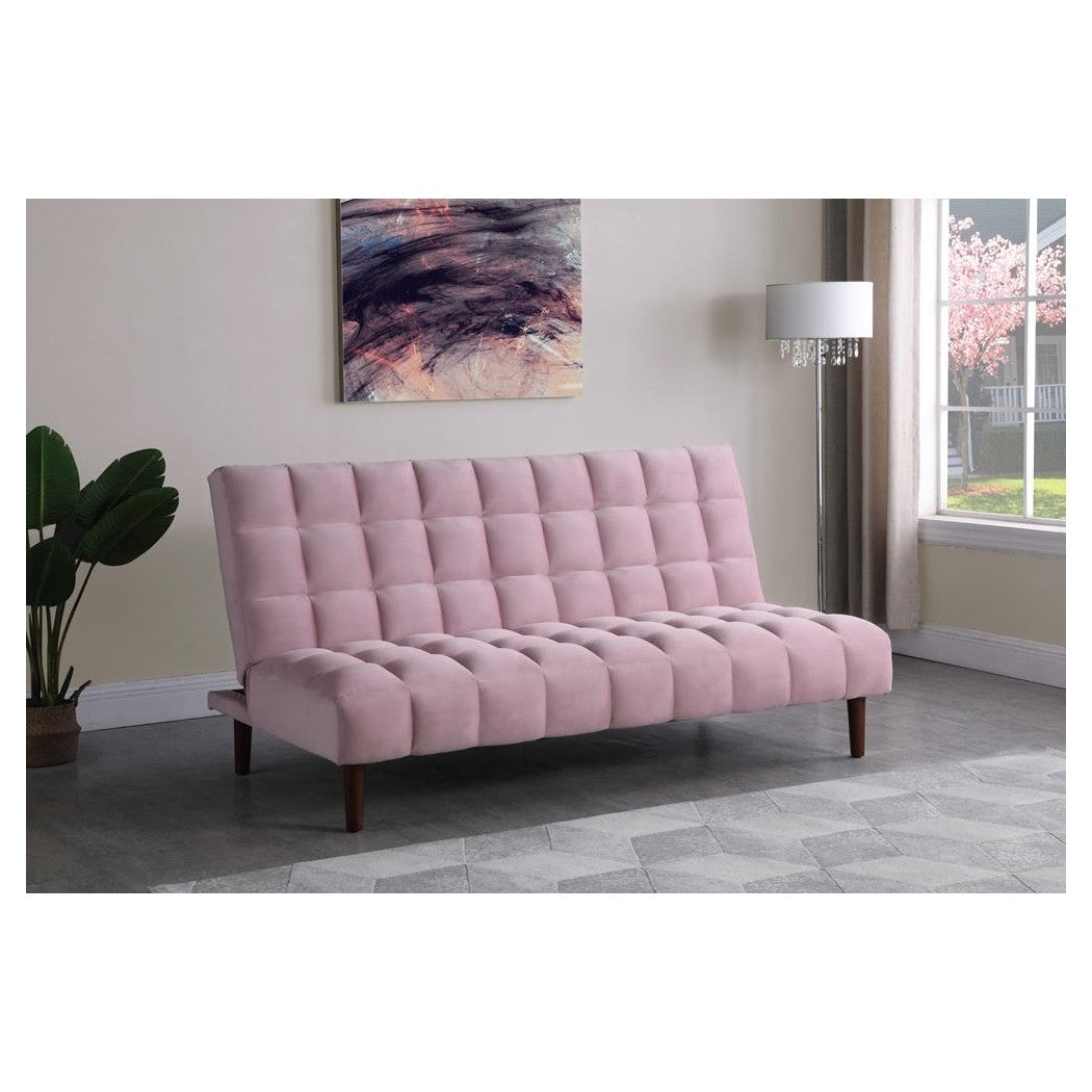 Cullen Biscuit Tufted Upholstered Sofa Bed Pink 360236